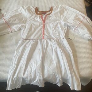 Staud white dress with contrast seems size XL brand new with tags